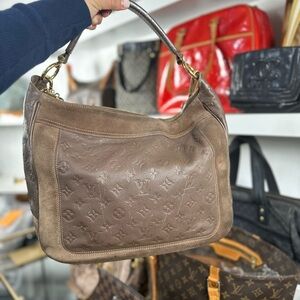 Louis Vuitton Brown Leather and Suede Monogram Embossed (Empriente) Shoulder Bag